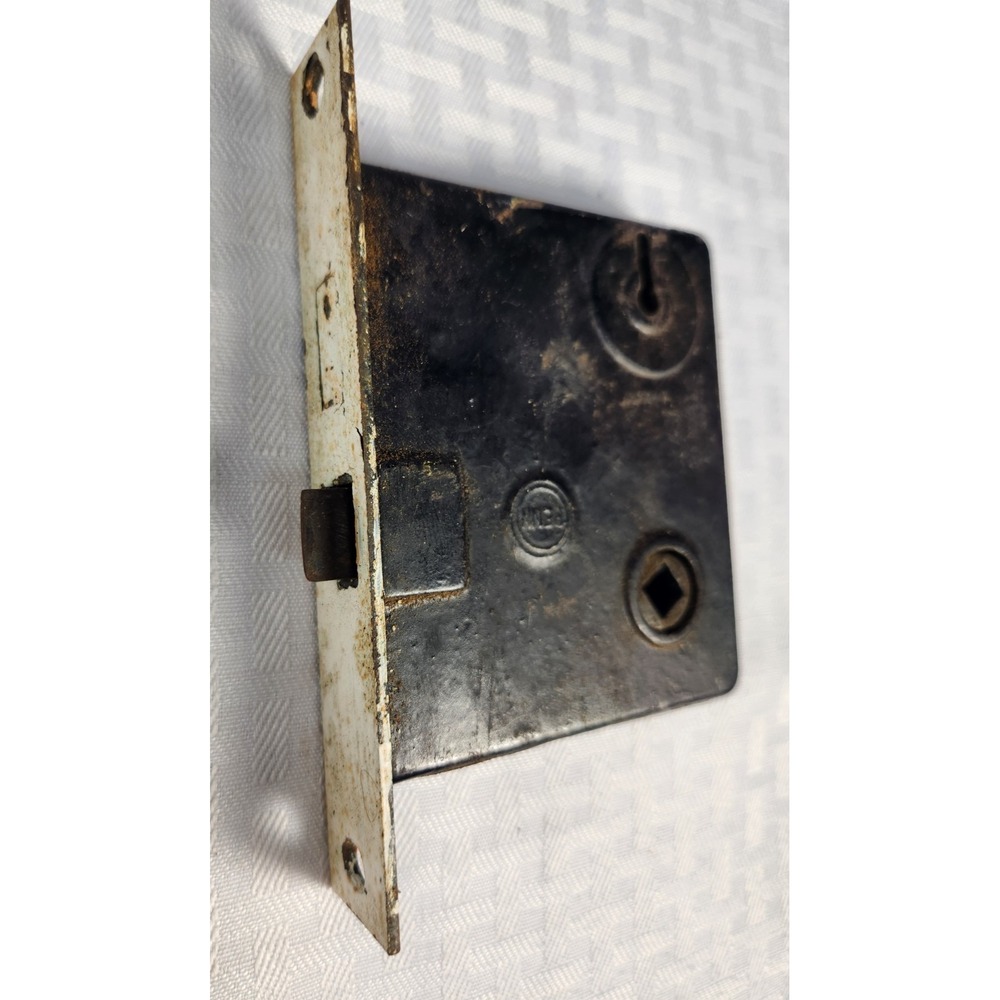Vintage PENN Mortise Door Lock Cast Iron Metal Restoration